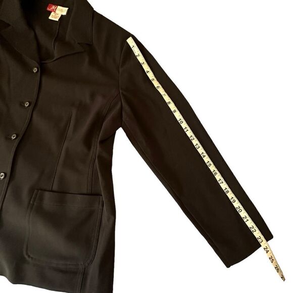 JM Collection Black lightweight unlined rayon blend blazer size 10 - Picture 8 of 9